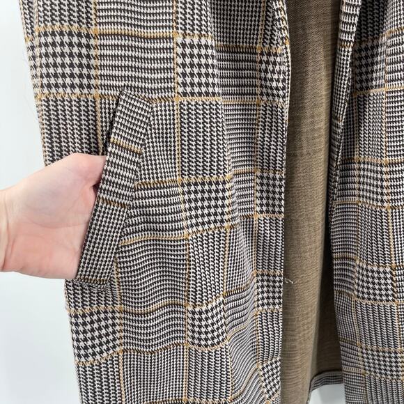 MELLODAY Blazer Size Large NWT Plaid Houndstooth Longline Open Stretch Fall - Picture 7 of 13